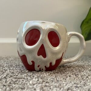 Disney Parks Snow White Evil Queen Poison Apple Skull Coffee Mug RED & White